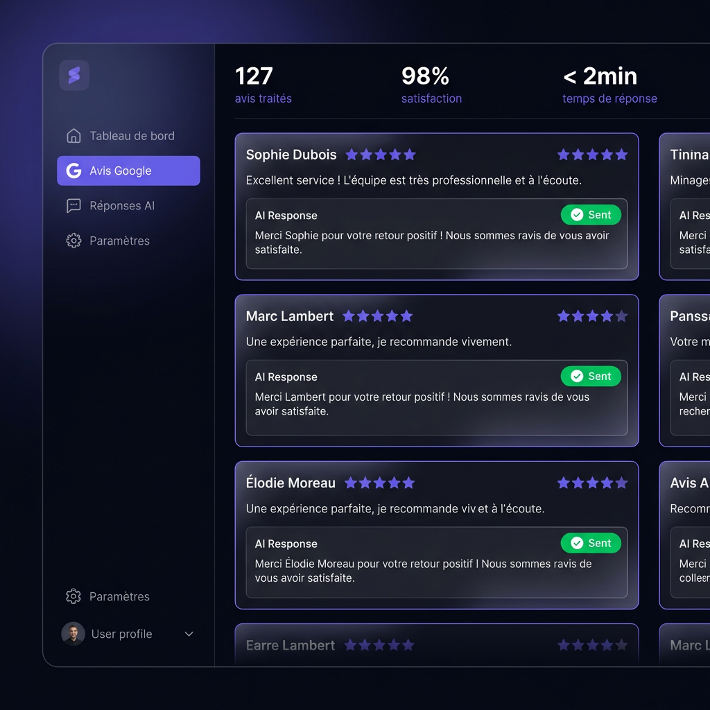 ReviewAI — Réponse automatique aux avis Google